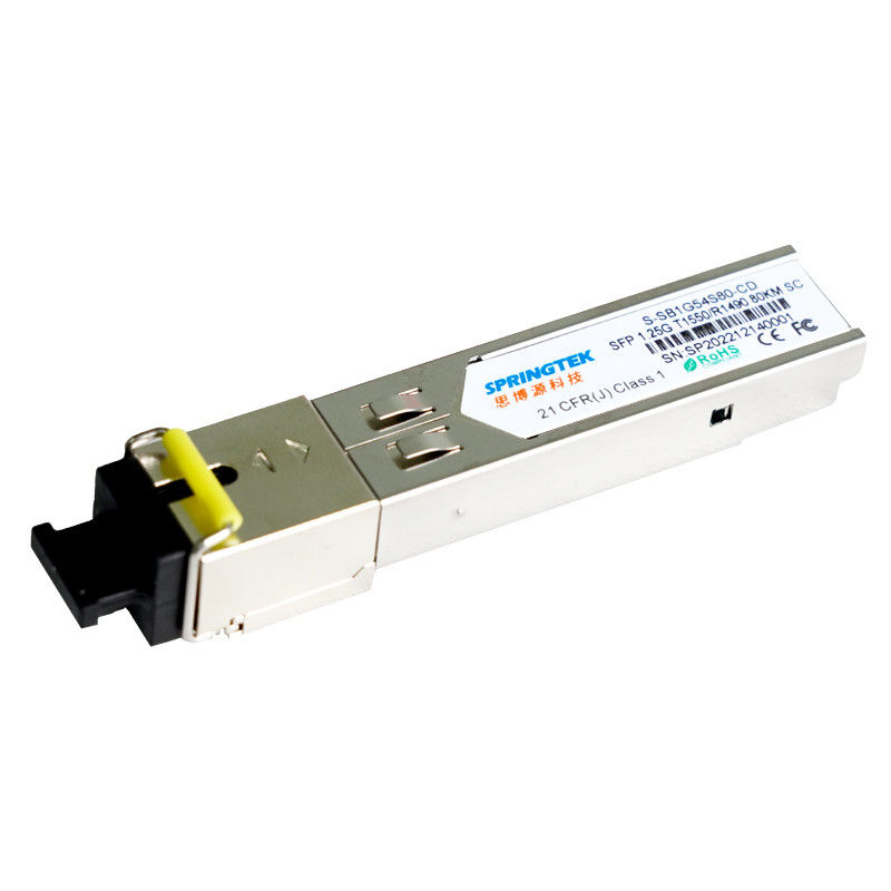 DDM SC मॉड्यूल के साथ संगत Cisco 1.25G BIDI SFP ट्रांसीवर मॉड्यूल T1550 / R1490nm 80km