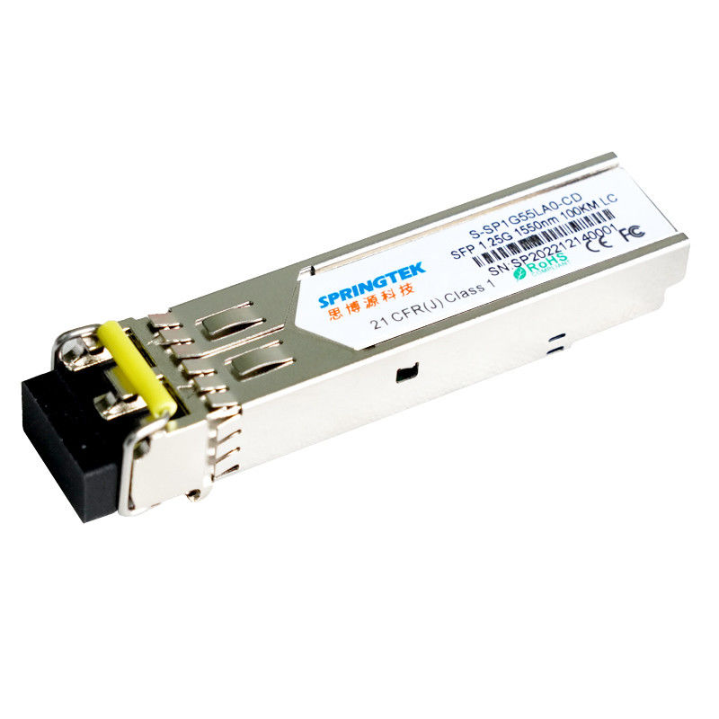स्प्रिंगटेक S-SP1G55LA0-CD 1.25G 1550nm LC डुप्लेक्स ऑप्टिकल मॉड्यूल संगत सिस्को 100 किमी फाइबर ट्रांसीवर