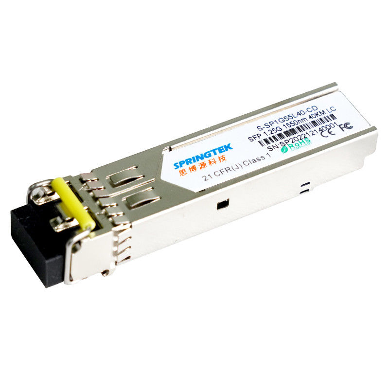DDM संगत जुनिपर के साथ SFP 1.25G 1550nm 40km ऑप्टिकल ट्रांसीवर मॉड्यूल LC SMF