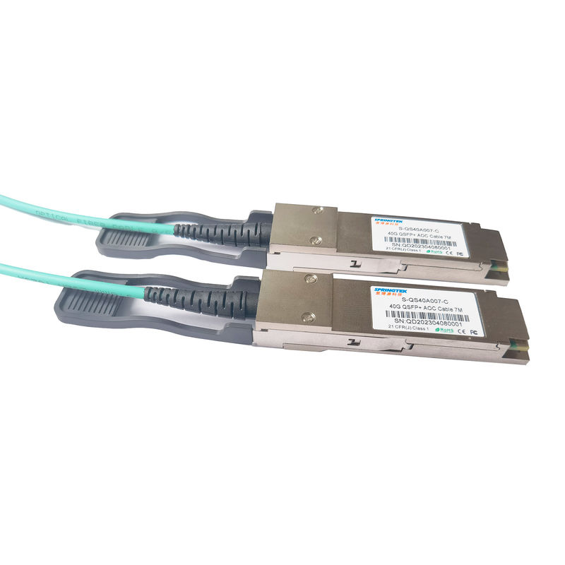 40G QSFP+से QSFP+ AOC सक्रिय ऑप्टिकल केबल 7M संगत Arista Alcatel Avaya Nokia