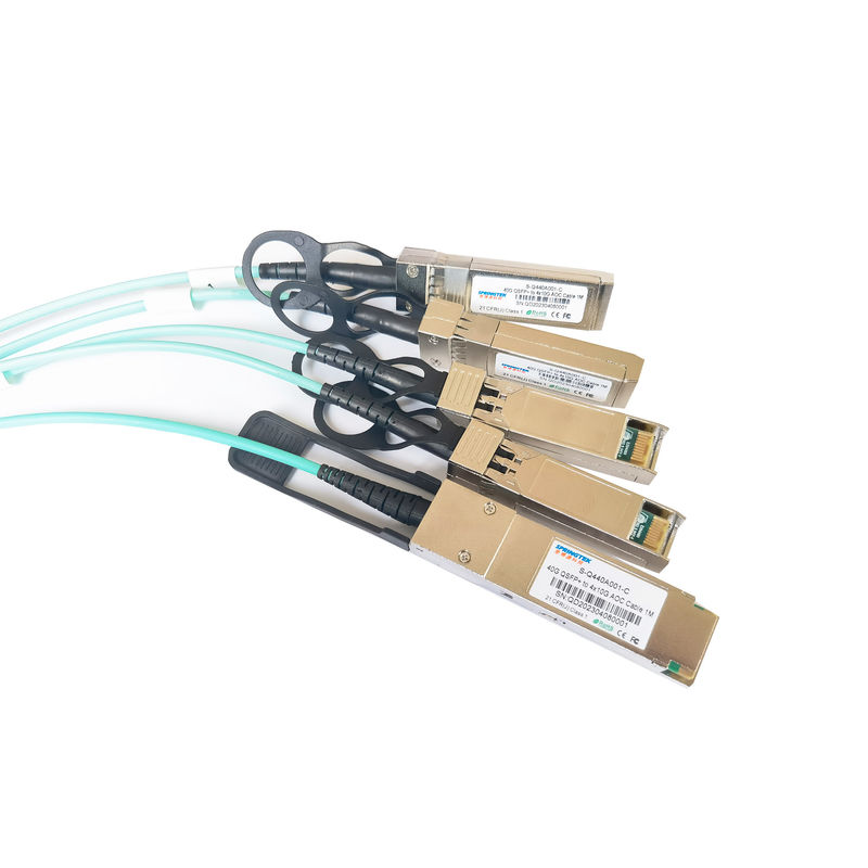 40g Qsfp+ से 4x10g Sfp+ Aoc ब्रेकआउट केबल 1m 3m 5m 100m Ddm Om3 फाइबर एक्टिव ऑप्टिकल ट्रांसीवर Sfp Aoc केबल