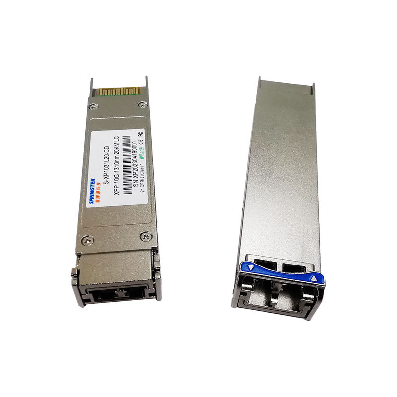 डुअल फाइबर सिंगल मोड 1310nm 20km LC 10G XFP ट्रांसीवर LR ब्रोकेड के साथ संगत